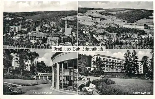 AK / Ansichtskarte Bad Schwalbach Fliegeraufnahme Weinbrunne Kurhotel Kat. Bad Schwalbach