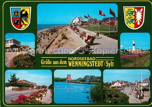 AK / Ansichtskarte Wenningstedt Sylt Strand Leuchtturm Ortsansichten Kat. Wenningstedt Braderup (Sylt)