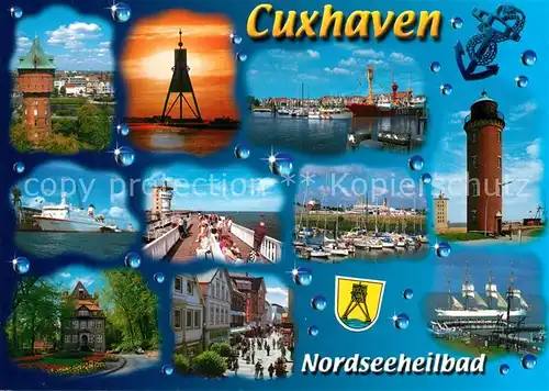 Cuxhaven Nordseebad LeuchtturmHafen Faehrschiff Kat. Cuxhaven
