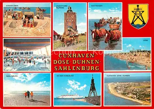 Cuxhaven Doese Nordseebad Duhnen Sahlenburg Leuchtturm Wattwagen Kugelbake 