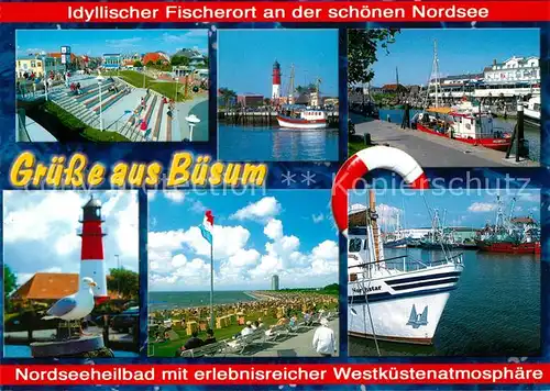Buesum Nordseebad Leuchtturm Hafen Strand Promenade Kat. Buesum