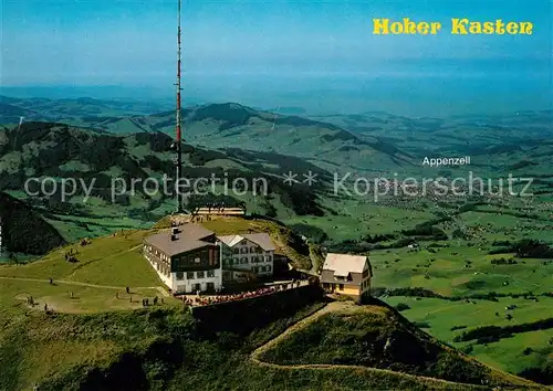 Hoher Kasten Fliegeraufnahme Berghaus Sendeturm Kat. Appenzeller Alpen