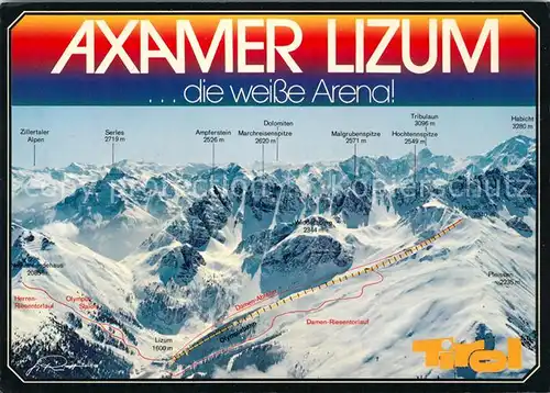 Axamer Lizum Alpines Schizentrum Olympiagebiet Alpenpanorama Kat. Axams