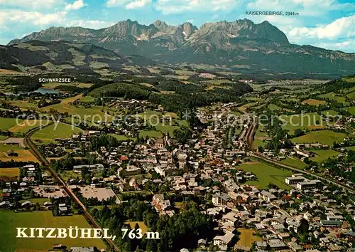 Kitzbuehel Tirol mit Kaisergebirge Fliegeraufnahme Kat. Kitzbuehel