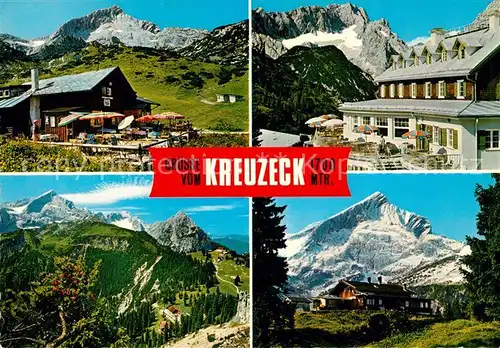 Garmisch Partenkirchen Hochalm Alpspitze Kreuzeckhaus Zugspitze Kreuzeckjochhaus Kreuzalm Gebirgspanorama Kat. Garmisch Partenkirchen