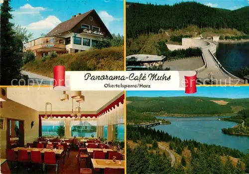 Schulenberg Oberharz Panorama Cafe Muhs Sperrmauer Okertalsperre Landschaftspanorama Kat. Schulenberg im Oberharz