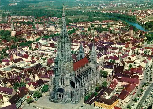 Ulm Donau Ulmer Muenster Hoechste Kirche der Welt Fliegeraufnahme Kat. Ulm