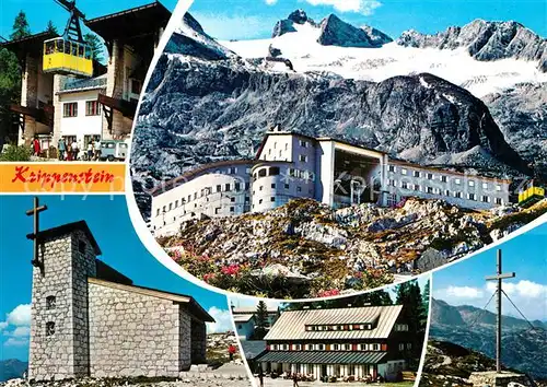 Obertraun Berghotel Krippenstein mit Hohem Dachstein Seilbahn Kapelle Schoenberghaus Pionierkreuz Gebirgspanorama Kat. Obertraun