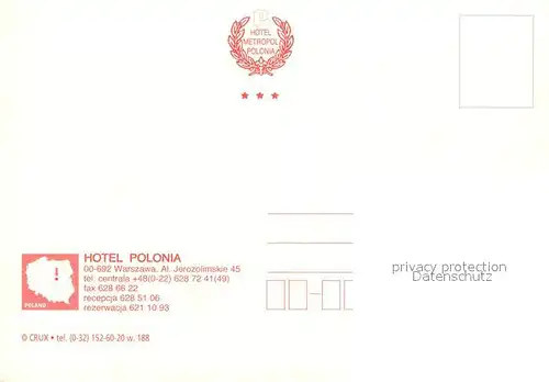 Warszawa Hotel Polonia Restaurant Kat. Warschau Polen