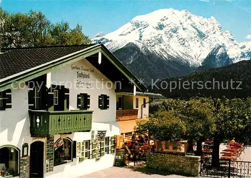 Ramsau Berchtesgaden Berggasthof Pension Zipfhaeusl mit Watzmann Berchtesgadener Alpen Kat. Ramsau b.Berchtesgaden