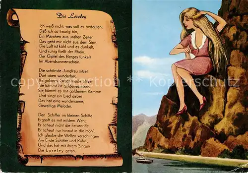 AK / Ansichtskarte Loreley Lorelei Gedicht Kat. Sankt Goarshausen