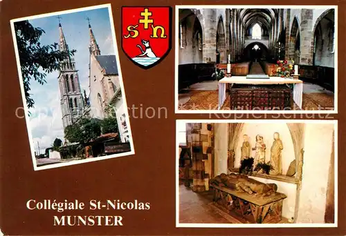 AK / Ansichtskarte Munster Haut Rhin Elsass Collegiale Saint Nicolas Kat. Munster