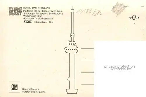 AK / Ansichtskarte Rotterdam Fliegeraufnahme Schiffsbruecke Tower Kat. Rotterdam