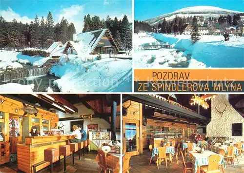 AK / Ansichtskarte Spindlermuehle Spindleruv Mlyn Restaurant Myslivna Winterpanorama Kat. Trutnov