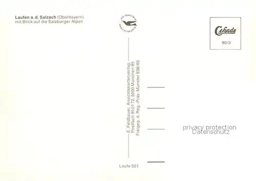 AK / Ansichtskarte Laufen Salzach Fliegeraufnahme mit Salzburger Alpen Kat. Laufen