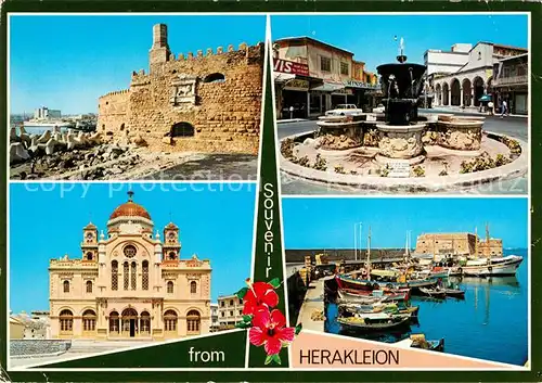 AK / Ansichtskarte Heraklion Iraklio Festung Brunnen Palast Hafen Kat. Insel Kreta