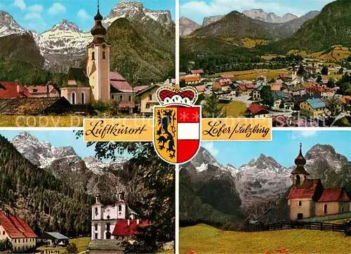 AK / Ansichtskarte Lofer Maria Kirchental Wallfahrtskirchlein in Au mit Loferer Steinbergen Ortsansicht Kat. Lofer