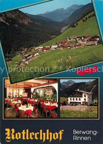 AK / Ansichtskarte Rinnen Tirol Panorama Rotlerchhof Gastraum Kat. Berwang