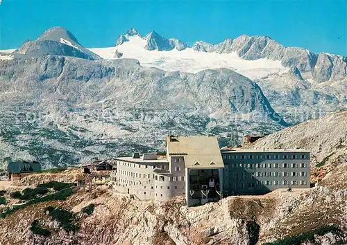 AK / Ansichtskarte Berghaus Krippenstein mit Koenig Dachstein Fliegeraufnahme Kat. Obertraun