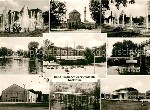 Karlsruhe Baden Rund um die Schwarzwaldhalle Wasserspiele Stadtgarten See Theater Tullabad Stadthalle