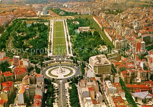Lisboa Park Eduard VII and Liberty Avenue aerial view Kat. Portugal