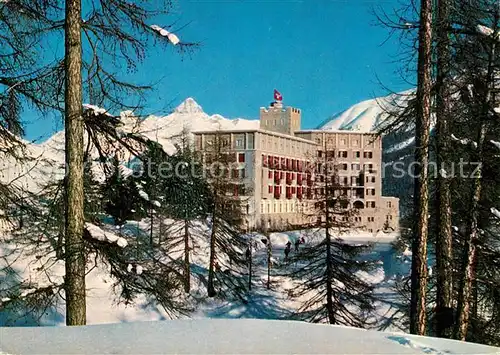 Zuoz GR Hotel Castell im Oberengadin Winterlandschaft Alpen Kat. Zuoz