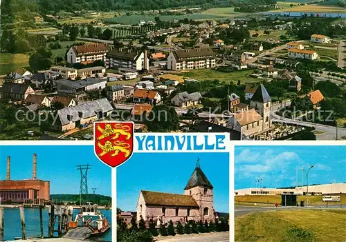 Yainville Vue aerienne Central E. D. F. Le Bac Eglise romane Orfevrerie Christofle Kat. Yainville