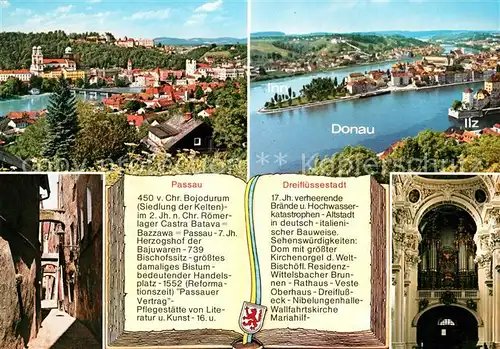 Passau Dreifluessestadt Muendung von Inn und Ilz in die Donau Chronik Kat. Passau