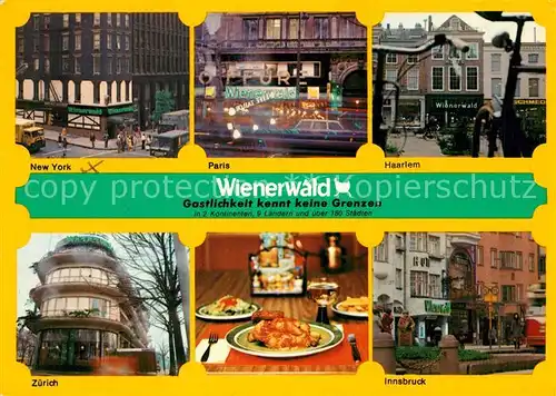 Innsbruck Gaststaette Wienerwald weltweit New York Paris Haarlem Zuerich Kat. Innsbruck