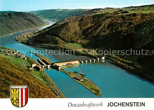 Engelhartszell Donau Oberoesterreich Donaukraftwerk Jochenstein Fliegeraufnahme Kat. Engelhartszell