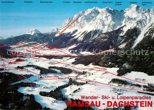 Ramsau Dachstein Steiermark Loipen und Skipisten Karte Kat. Ramsau am Dachstein