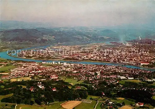 Linz Donau Fliegeraufnahme Kat. Linz