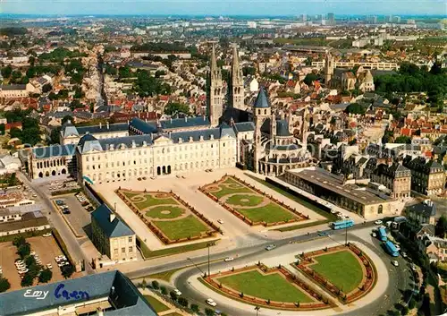 Caen Fliegeraufnahme Park Rathaus Kirche Kat. Caen