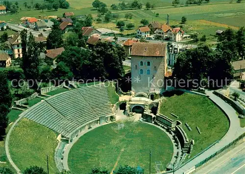 Avenches Fliegeraufnahme Roemisches Aphitheater Kat. Avenches