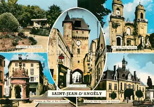 Saint Jean d Angely Le Square de la Liberation Fontaine du Pilori Kirche Rathaus Statue Regnaud Kat. Saint Jean d Angely