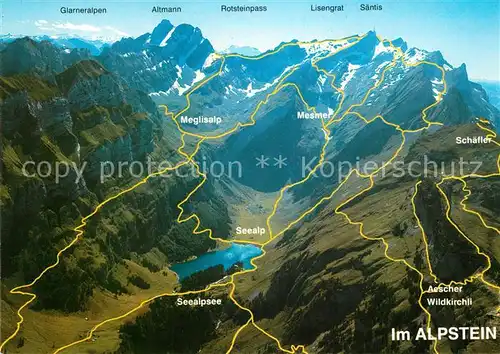 Alpstein Panoramakarte Kat. Alpstein