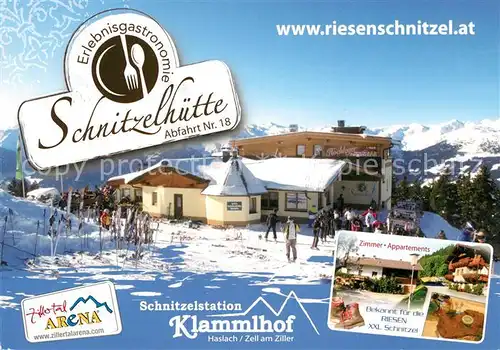Zell Ziller Tirol Haslach Schnitzelstation Klammlhof Winter Kat. Zell am Ziller