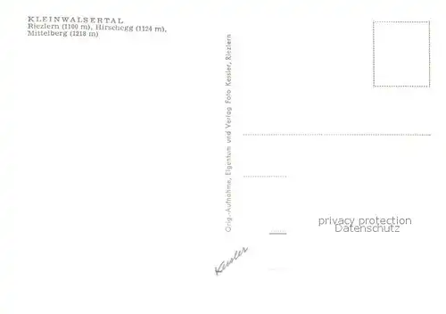 Kleinwalsertal Vorarlberg Panoramakarte mit Riezlern Hirschegg und Mittelberg Kat. Mittelberg