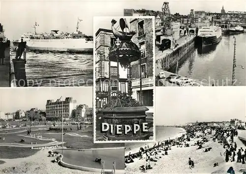 Dieppe Seine Maritime Le Villandry Golf miniature et les hotels La gare maritime Vue de la plage Le Puits Sale Kat. Dieppe