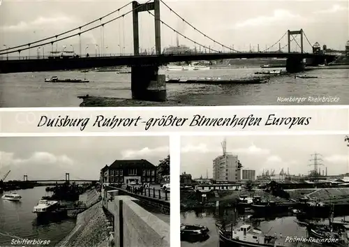 Duisburg Ruhrort Homberger Rheinbruecke Schifferboerse Phoenix Rheinrohr