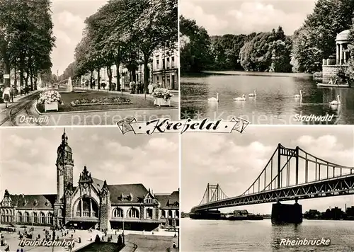 Krefeld Ostwall Stadtwald Hauptbahnhof Rheinbruecke Kat. Krefeld