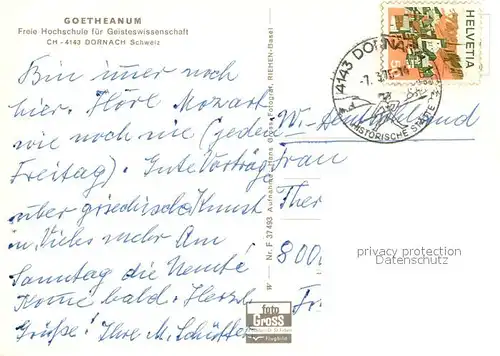 AK / Ansichtskarte Dornach SO Fliegeraufnahme Goetheanum Kat. Dornach