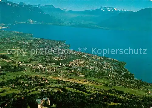 AK / Ansichtskarte Vevey VD Fliegeraufnahme Lac Leman Kat. Vevey