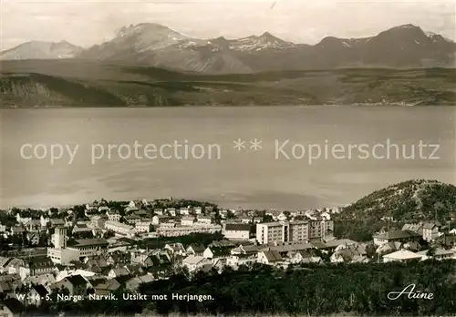 AK / Ansichtskarte Narvik Fliegeraufnahme mit Herjangen Kat. Narvik
