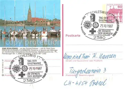 AK / Ansichtskarte Schleswig Schlei Segelhafen mit St. Petri Dom Kat. Erfde