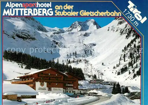 AK / Ansichtskarte Mutterberg Alpensporthotel Winterpanorama Bergbahn Kat. Neustift im Stubaital