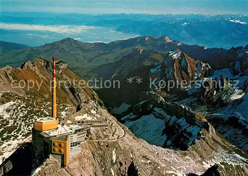AK / Ansichtskarte Saentis AR Fliegeraufnahme Bergstation PTT Panorama Kat. Saentis