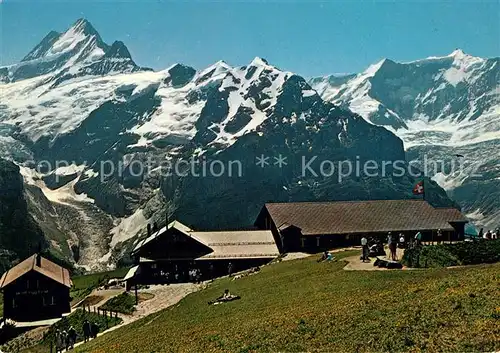 AK / Ansichtskarte Grindelwald Restaurant Bergstation First Schreckhorn Fiescherhoerner Kat. Grindelwald