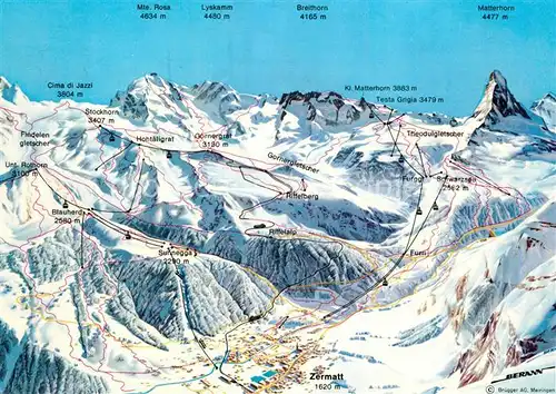 AK / Ansichtskarte Zermatt VS Skigebiet Lifte Matterhorn Kat. Zermatt