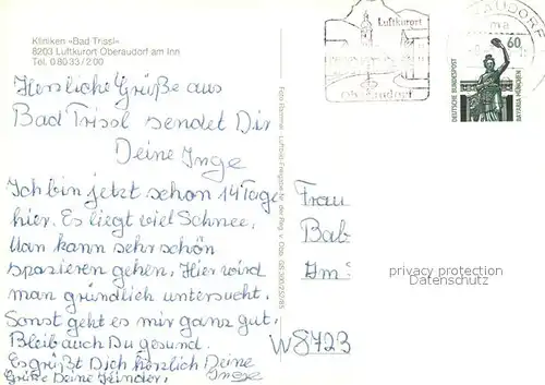 AK / Ansichtskarte Oberaudorf Fliegeraufnahme Kliniken Bad Trissi Kat. Oberaudorf